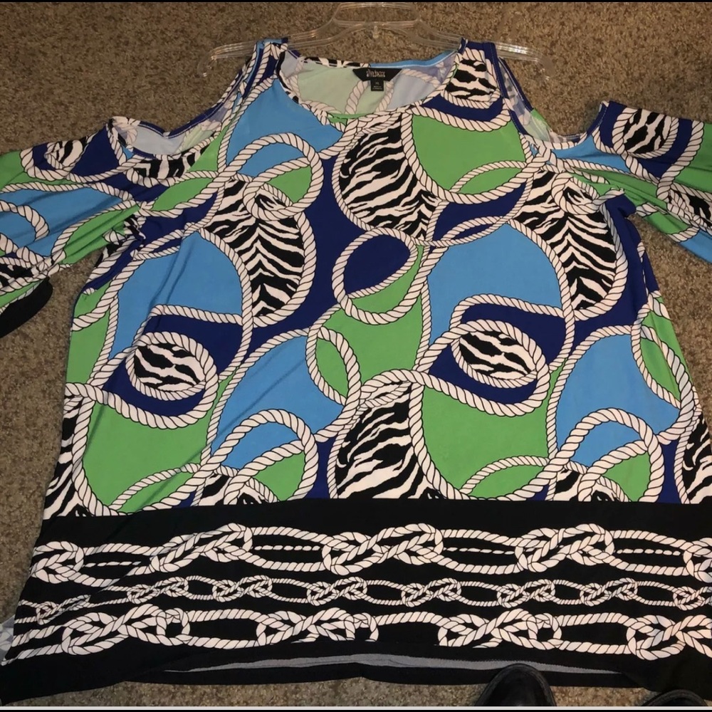 🔥HOT Deal Alert Investments Slim Factor Nautical Cold Shoulder NWOT XL. $89